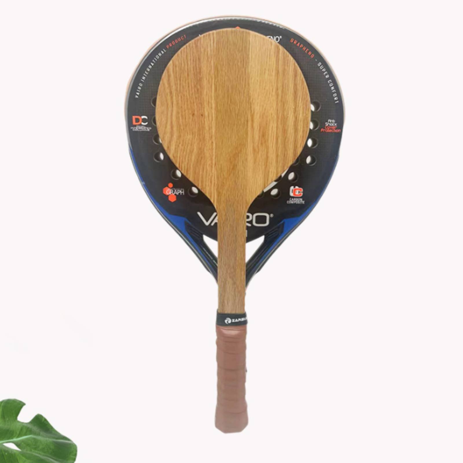 Tennis Racket - 木製ビーチテニスラケット ビーチトレーニングラケット 快適なグリップ付き 海辺の芝生や裏庭の屋外スポーツゲームアクセサリーに最適