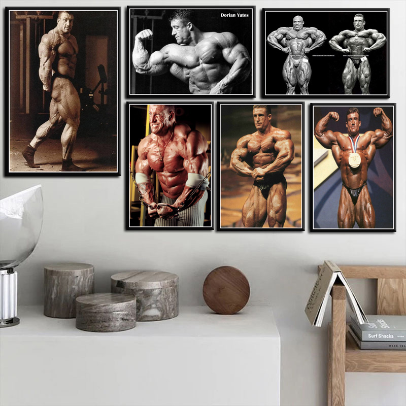 Sports Equipment Poster - 素晴らしい仕事場の男の筋肉ジムボディービルダープリントアートキャンバスポスターリビングルームの装飾家の壁の写真