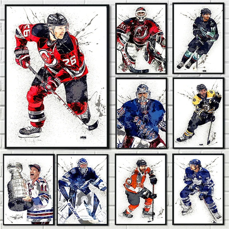 抽象的なアイスホッケーの絵,スポーツ選手のポスター,家の装飾 - Sports Equipment Poster のレビューと価格
