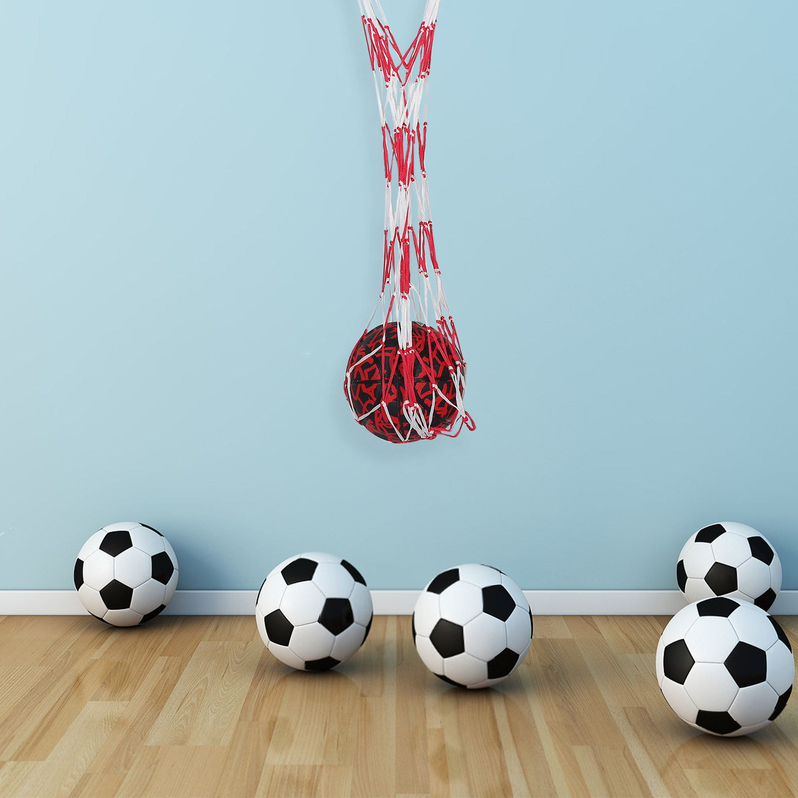 持ち運び可能なメッシュ製スポーツボールバッグ。バスケットボー - Gym Ball のレビューと価格