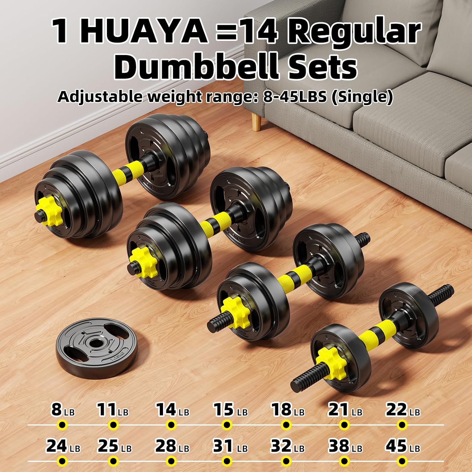 調整可能なダンベルセット、10～90ポンドのフリーウェイト（ - Dumbbell Set のレビューと価格