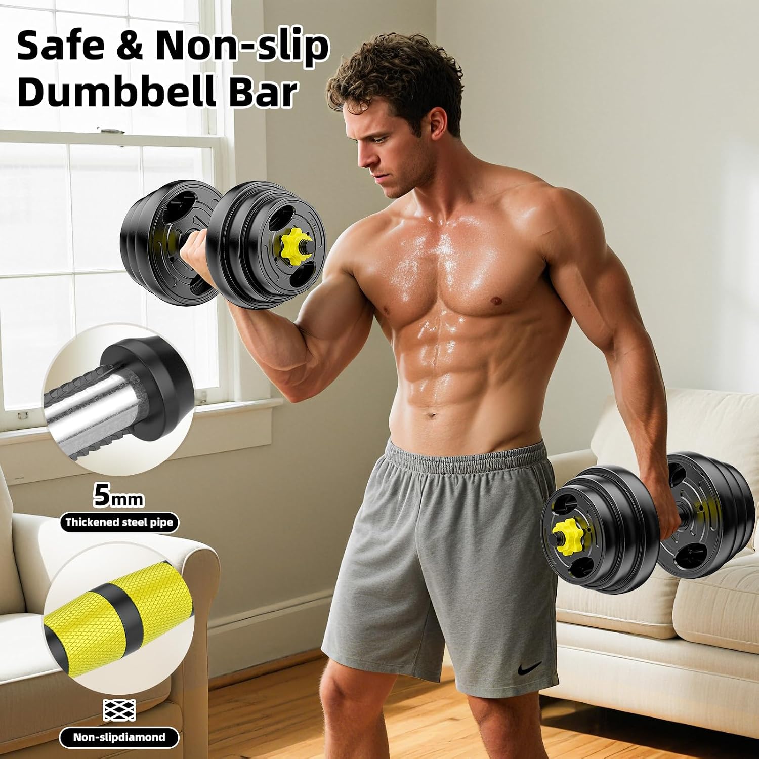 調整可能なダンベルセット、10～90ポンドのフリーウェイト（ - Dumbbell Set のレビューと価格