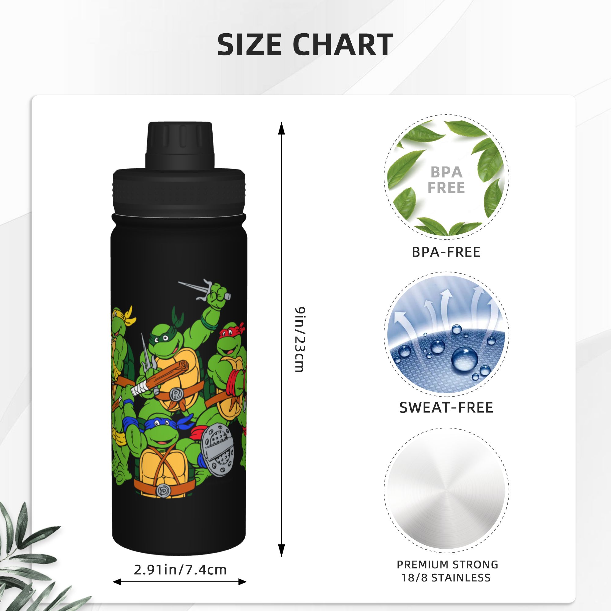 カートゥーン忍者タートルズ 18オンス スポーツ断熱ケトル  - Sports Water Bottle Insulated のレビューと価格