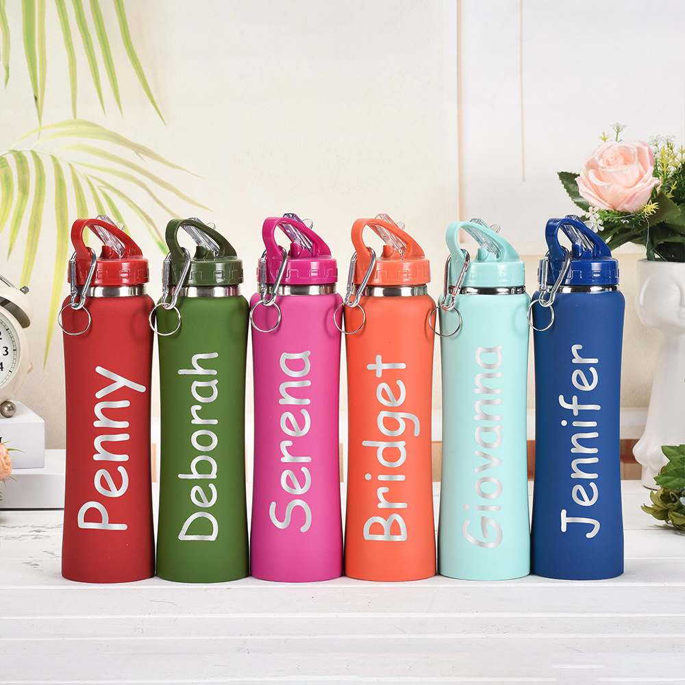 名前入りステンレス製水筒、ストロー付き蓋、断熱スポーツボトル - Sports Water Bottle Insulated のレビューと価格